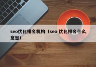 seo优化排名机构（seo 优化排名什么意思）