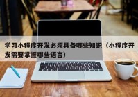 学习小程序开发必须具备哪些知识（小程序开发需要掌握哪些语言）